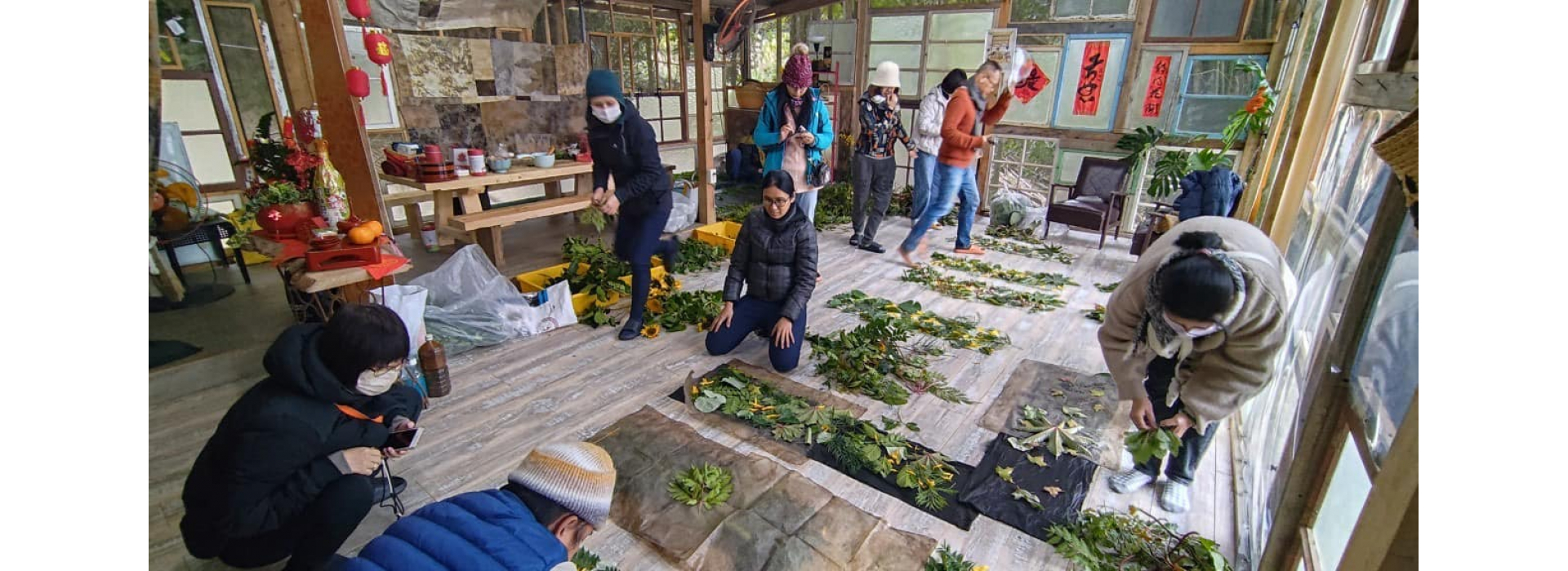 114-2月 絲質茶席植物印染